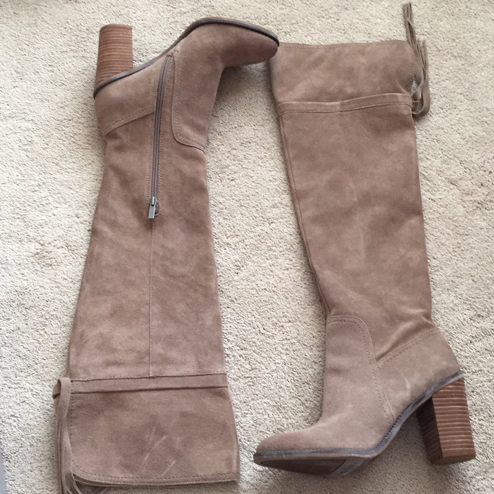 Franco Sarto Ellyn Taupe suede boots, size 10